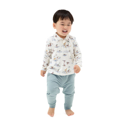 Migrating Mallards Long Sleeve Polo Shirt with Bamboo Jogger