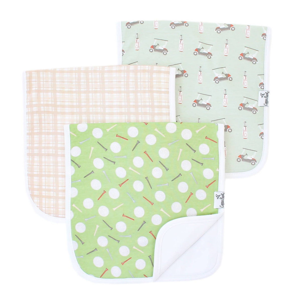 3 Pack Premium Burp Cloths - Bogey