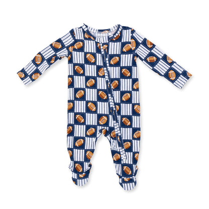 Football Patchwork - Zipper Footie