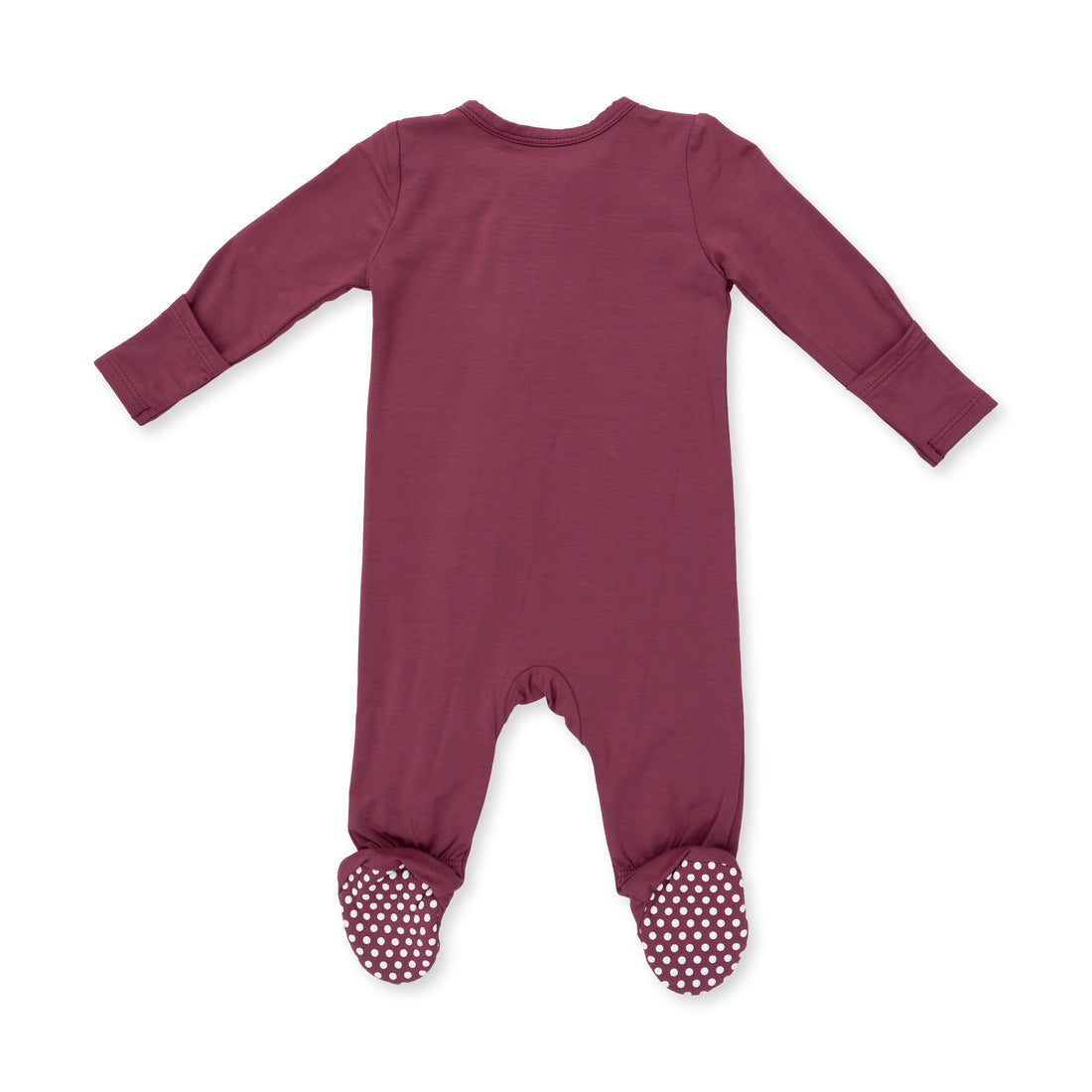 Solid Oxblood Red - Zipper Footie