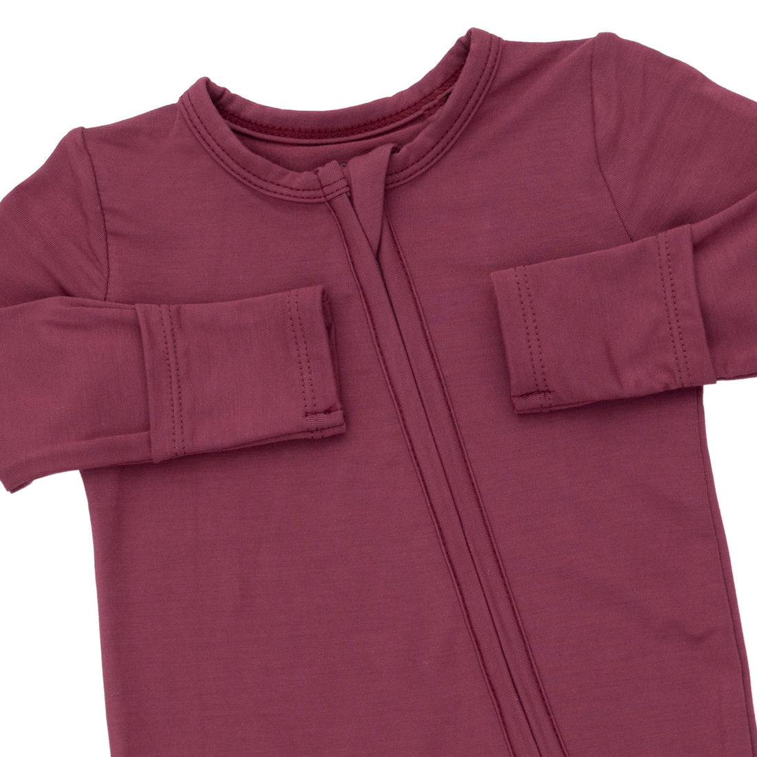 Solid Oxblood Red - Zipper Footie