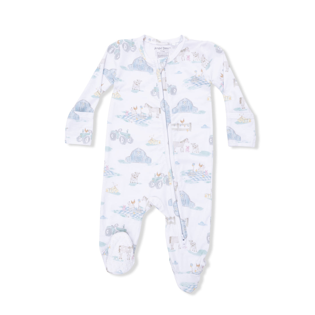 2 Way Zipper Footie - Farm Animal Party