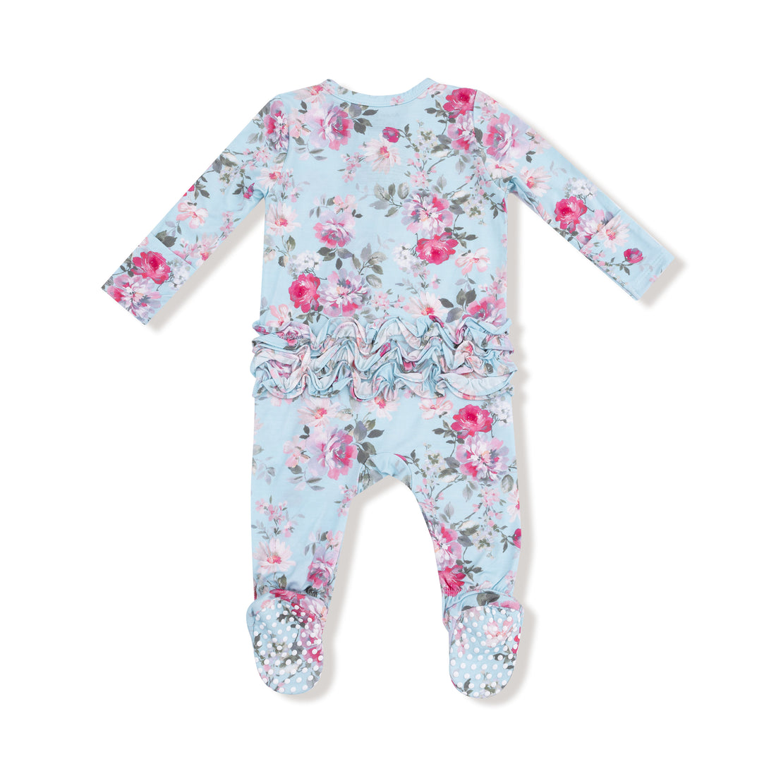 Ruffle Back Zipper Footie - Charlotte Floral