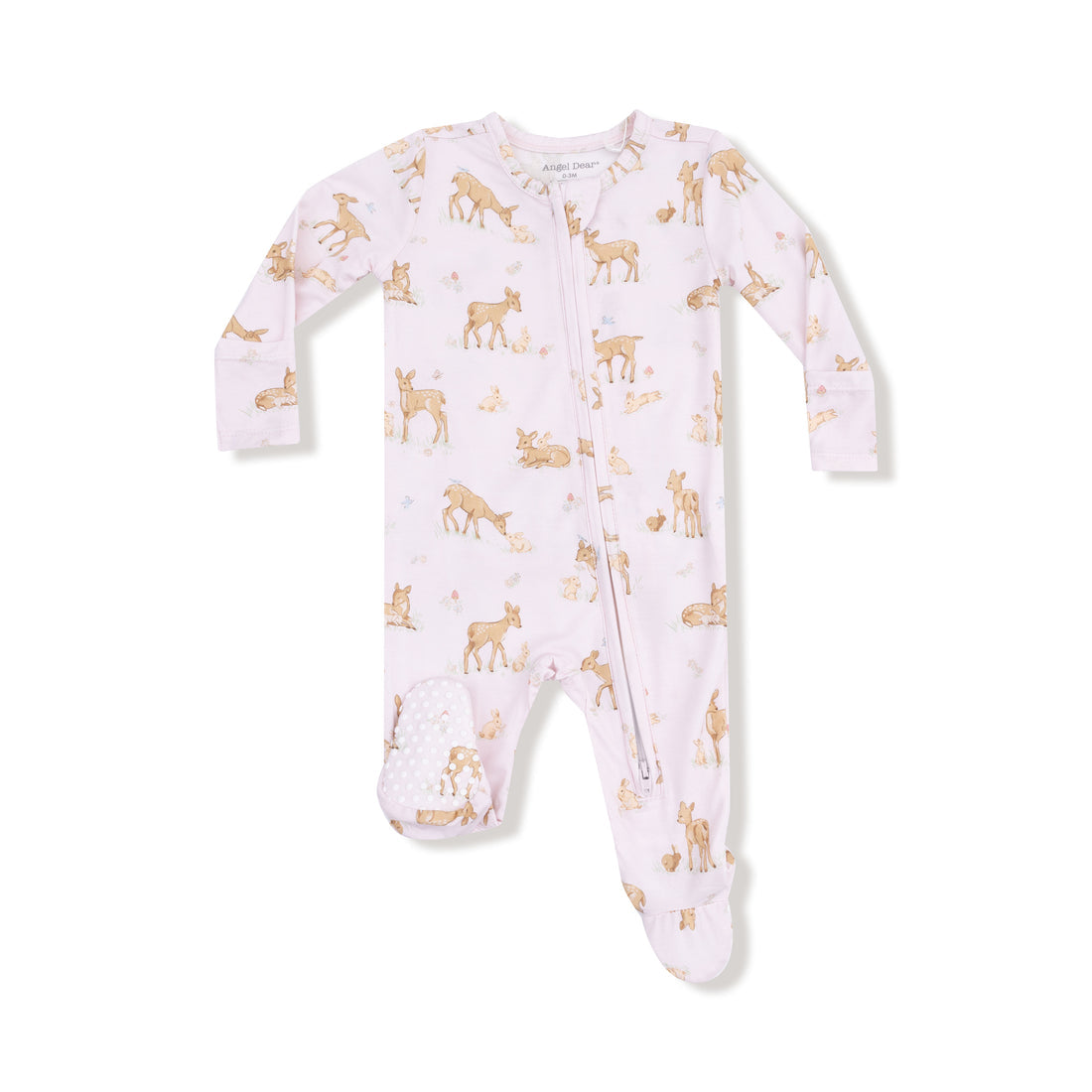 Ruffle Back Zipper Footie - Little Fawn