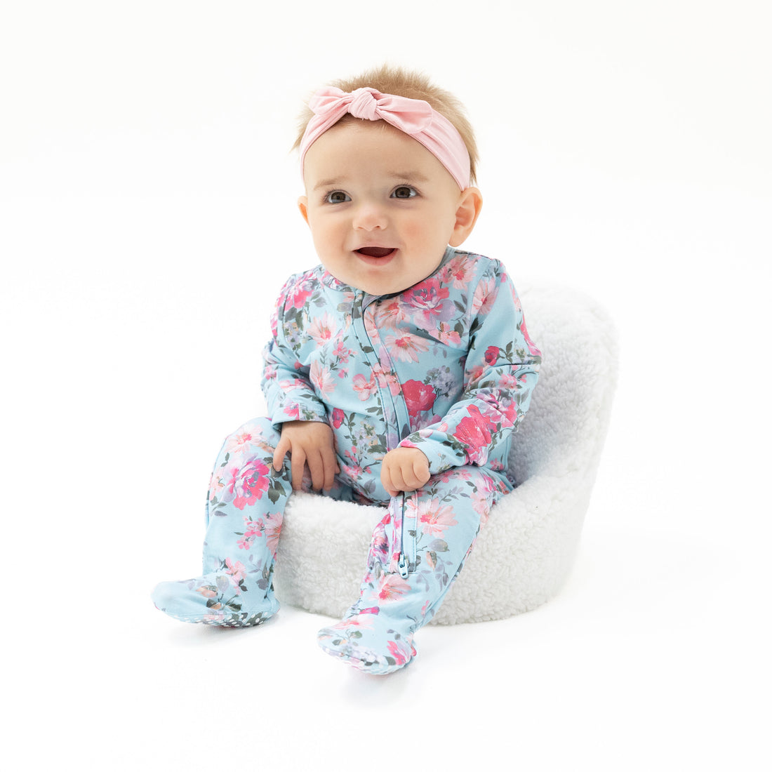 Ruffle Back Zipper Footie - Charlotte Floral