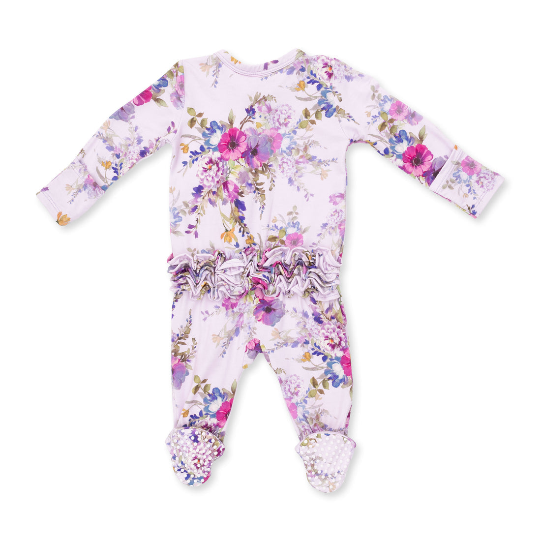 Dahlia Floral - Ruffle Zipper Footie
