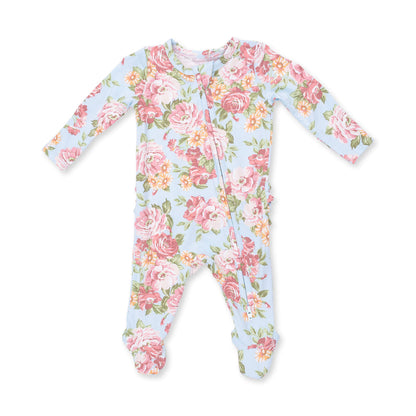 Angeline Floral - Ruffle Zipper Footie