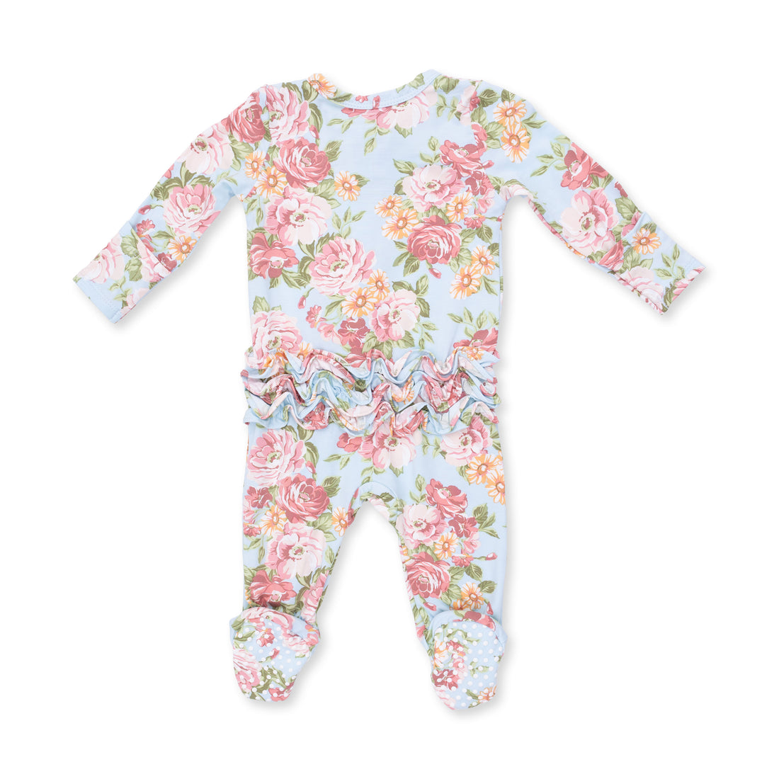 Angeline Floral - Ruffle Zipper Footie
