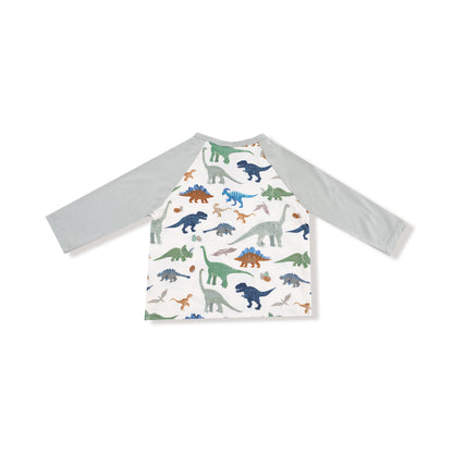 Long Sleeve Henley & Jogger - Washy Dinos