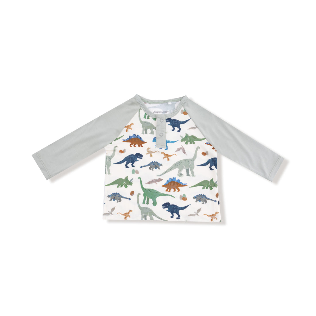 Long Sleeve Henley & Jogger - Washy Dinos