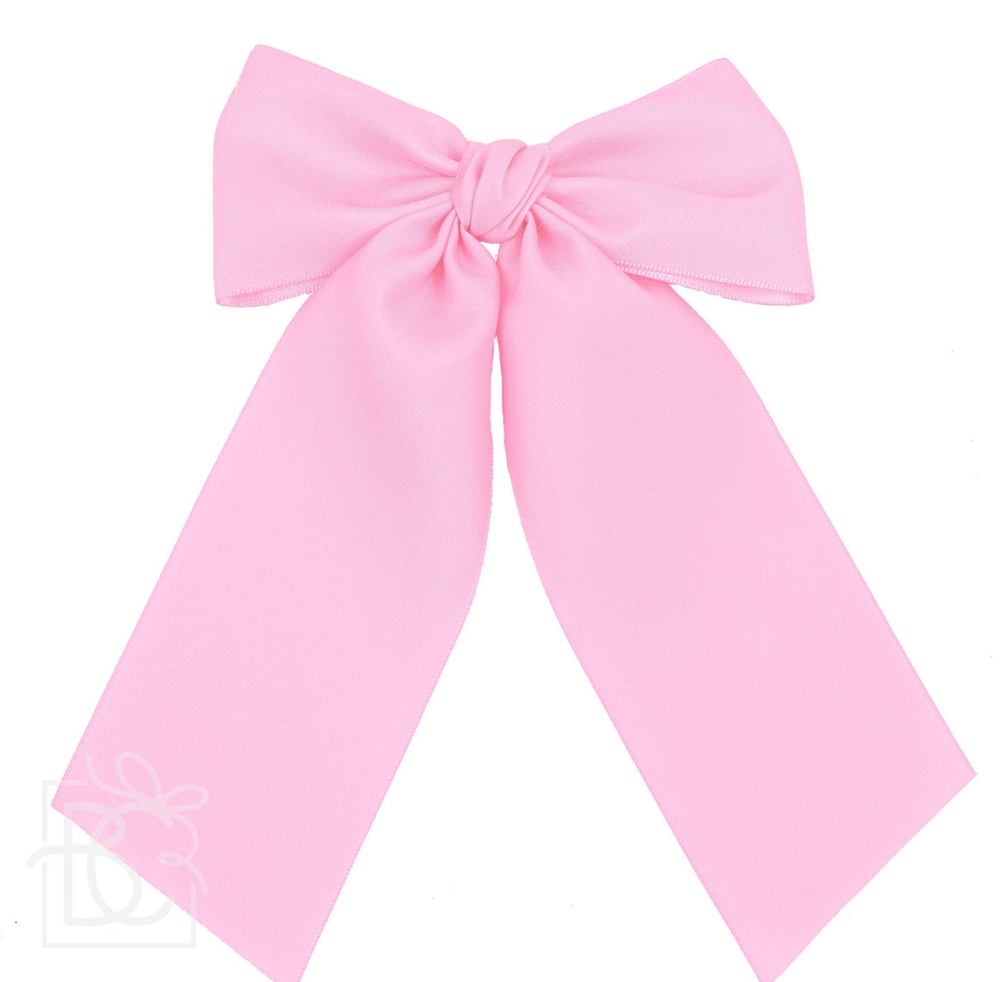 Opaque Satin Bow w/Tails on Alligator Clip