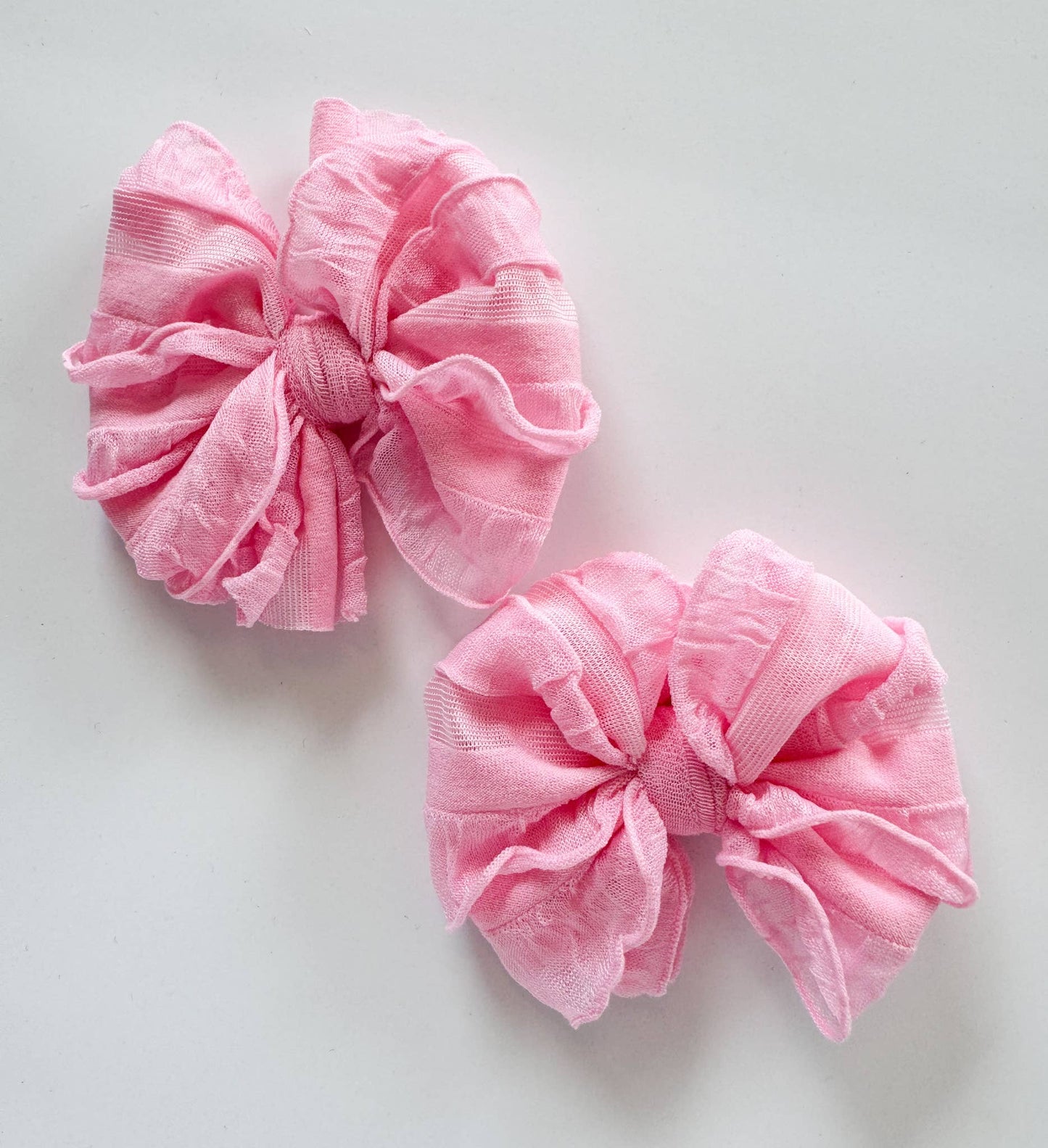 Ruffle Clip Set- Bubble Gum