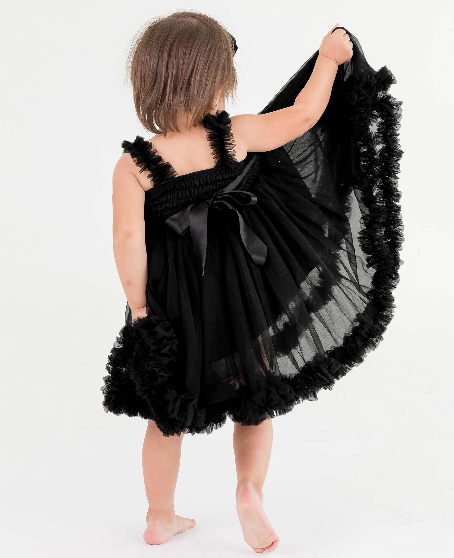Girls Black Tulle Sleeveless Princess Petti Dress