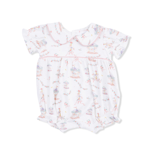 Classic Puff Sleeve Babydoll Bubble - Carousel with Bows