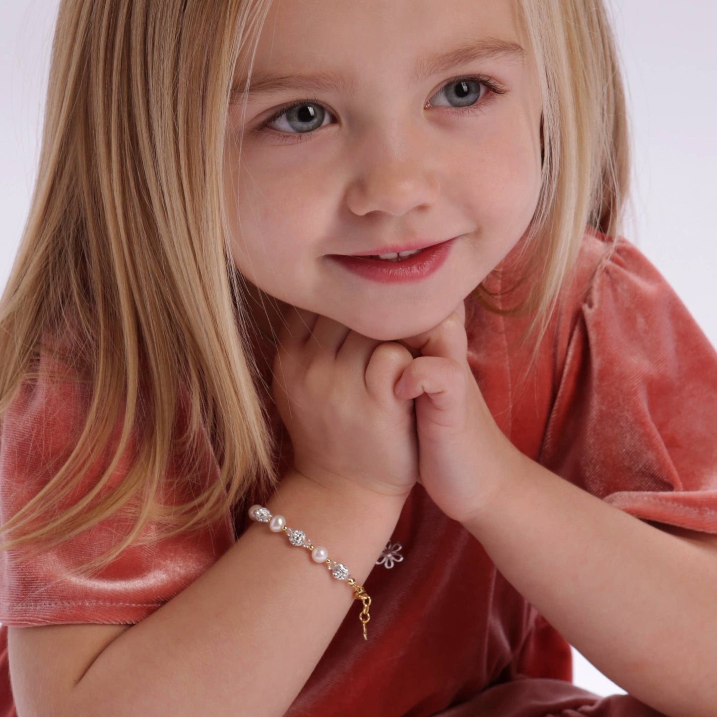 Children's 14K Gold Plated Pearl Baby/Kids Bracelet