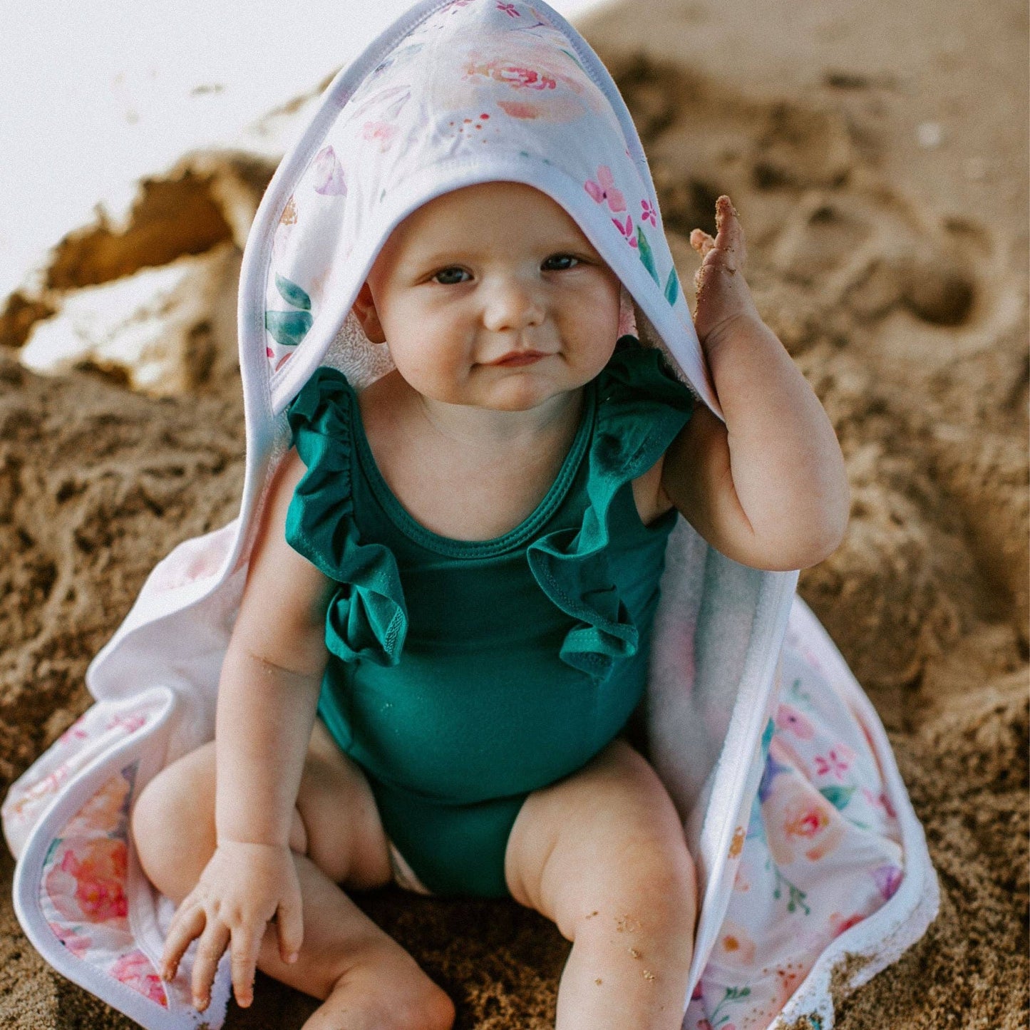 Premium Baby Knit Hooded Towel - Bloom