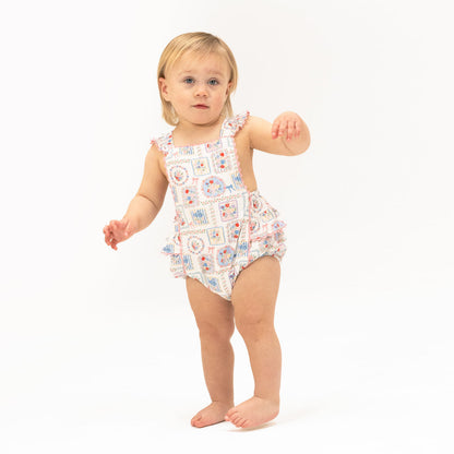 Ric Rac Ruffle Sunsuit - Julep's Floral Patchwork