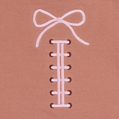 Football Laces - Sweatshirt Bubble with Bow Embroidery