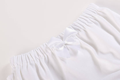 2 pc Light Blue and White Baby Bloomers