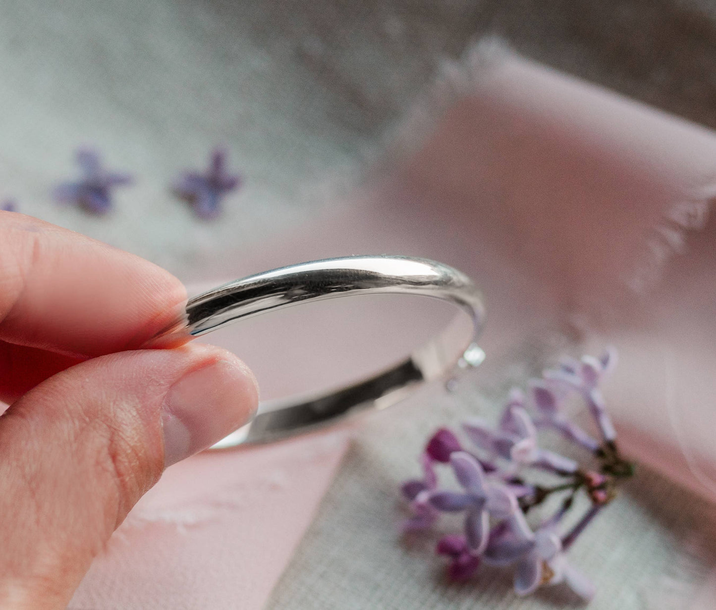 Classic Silver Bangle Bracelets for Babies/Kids