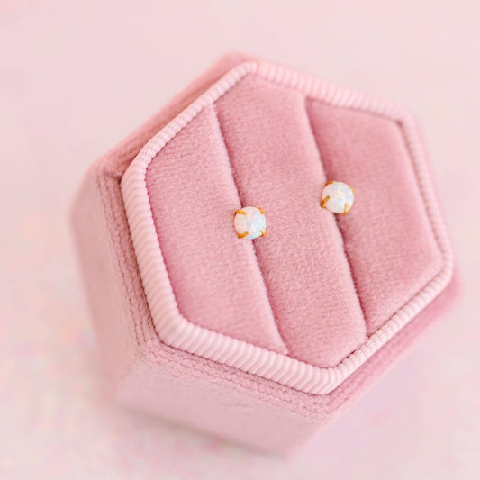 White Opals Earrings