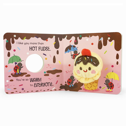 I Like You More Than Ice Cream Food Finger Puppet Board Book