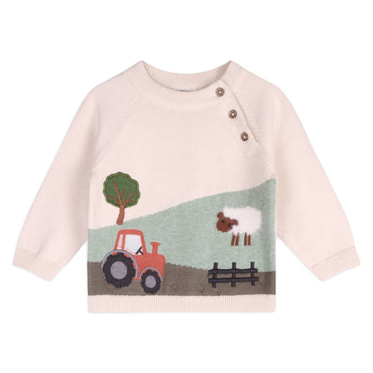 Farm Sheep Jacquard Sweater Knit Baby Pullover