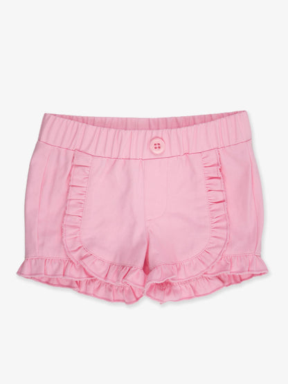 Toddler Girls Pink Ruffle Trim Woven Shorts
