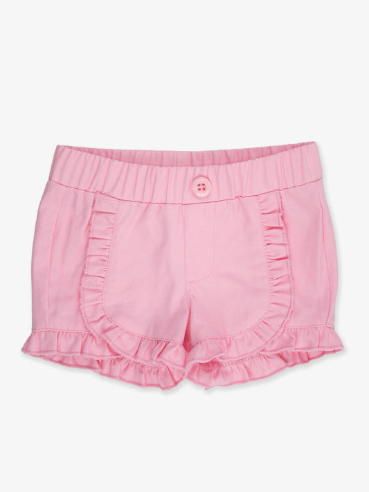 Toddler Girls Pink Ruffle Trim Woven Shorts