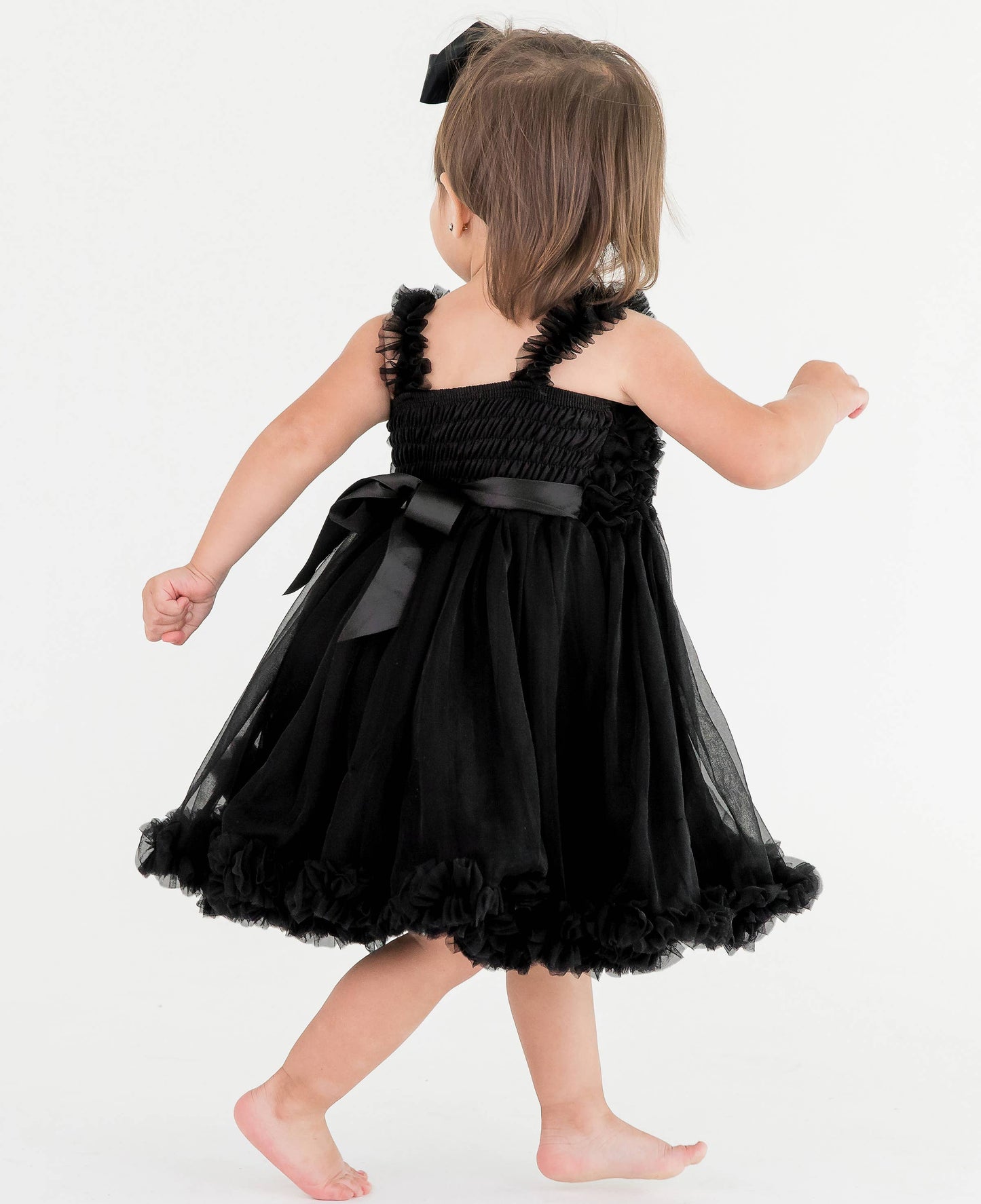 Girls Black Tulle Sleeveless Princess Petti Dress