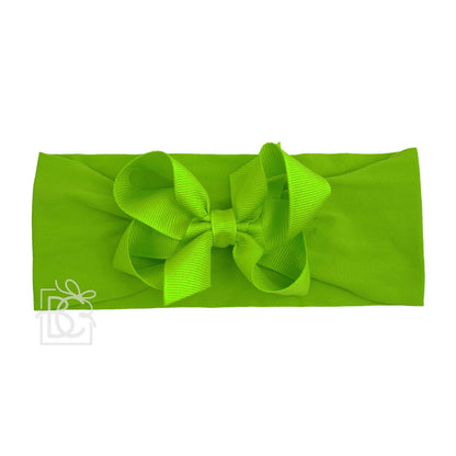 Wide Headband w/Classic Grossgrain Bow