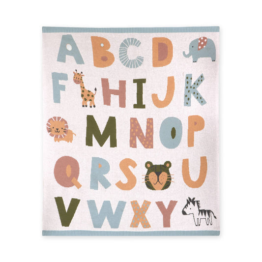 Alphabet Organic Sweater Knit Baby Blanket