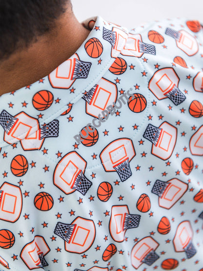 Boys Basketball Star Short Sleeve Polo
