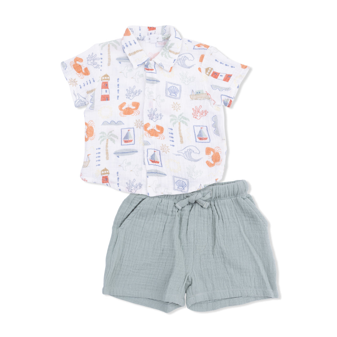 Polo Button Up with Casual Short - Club Mediterranean
