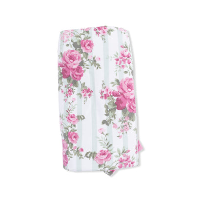 Ruffle Blanket - Cabbage Rose Stripe