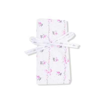 Ruffle Burp Cloth - Dainty Buds and Bows