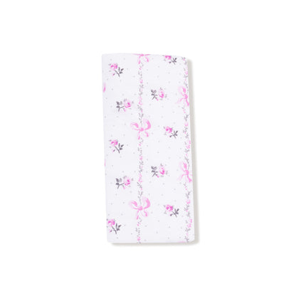 Ruffle Burp Cloth - Dainty Buds and Bows