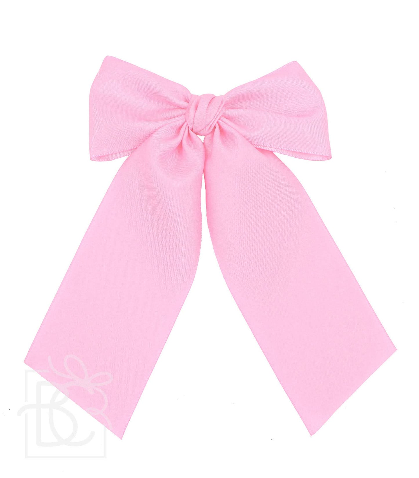 Opaque Satin Bow w/Tails on Alligator Clip