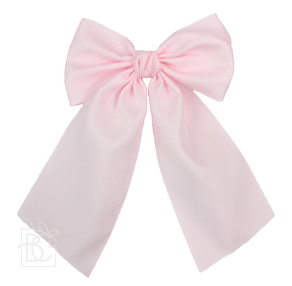 Opaque Satin Bow w/Tails on Alligator Clip