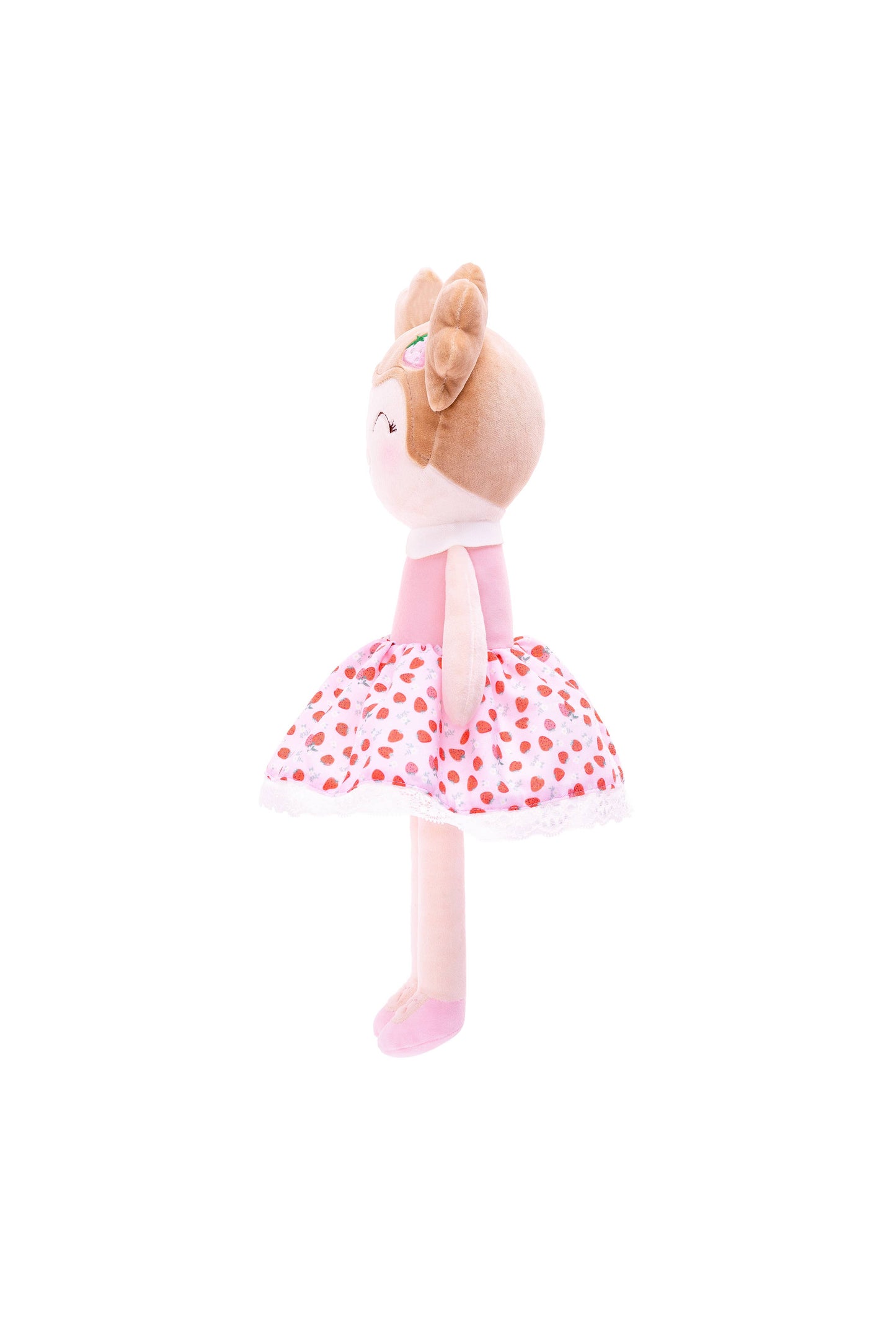 16" Keepsake Plush Doll - Strawberry Dress Light Brown Hair