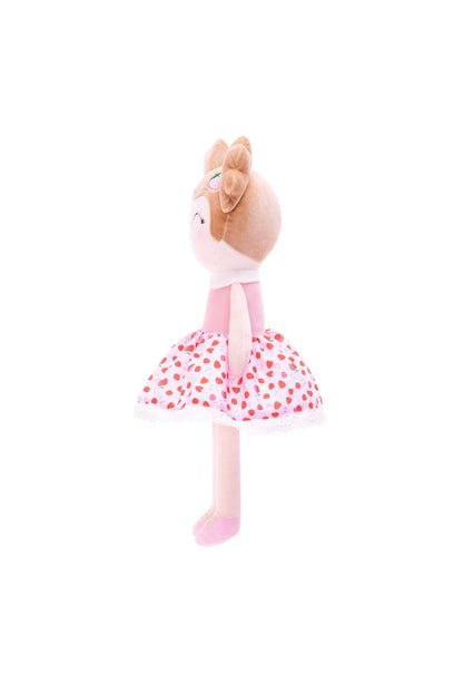16" Keepsake Plush Doll - Strawberry Dress Light Brown Hair