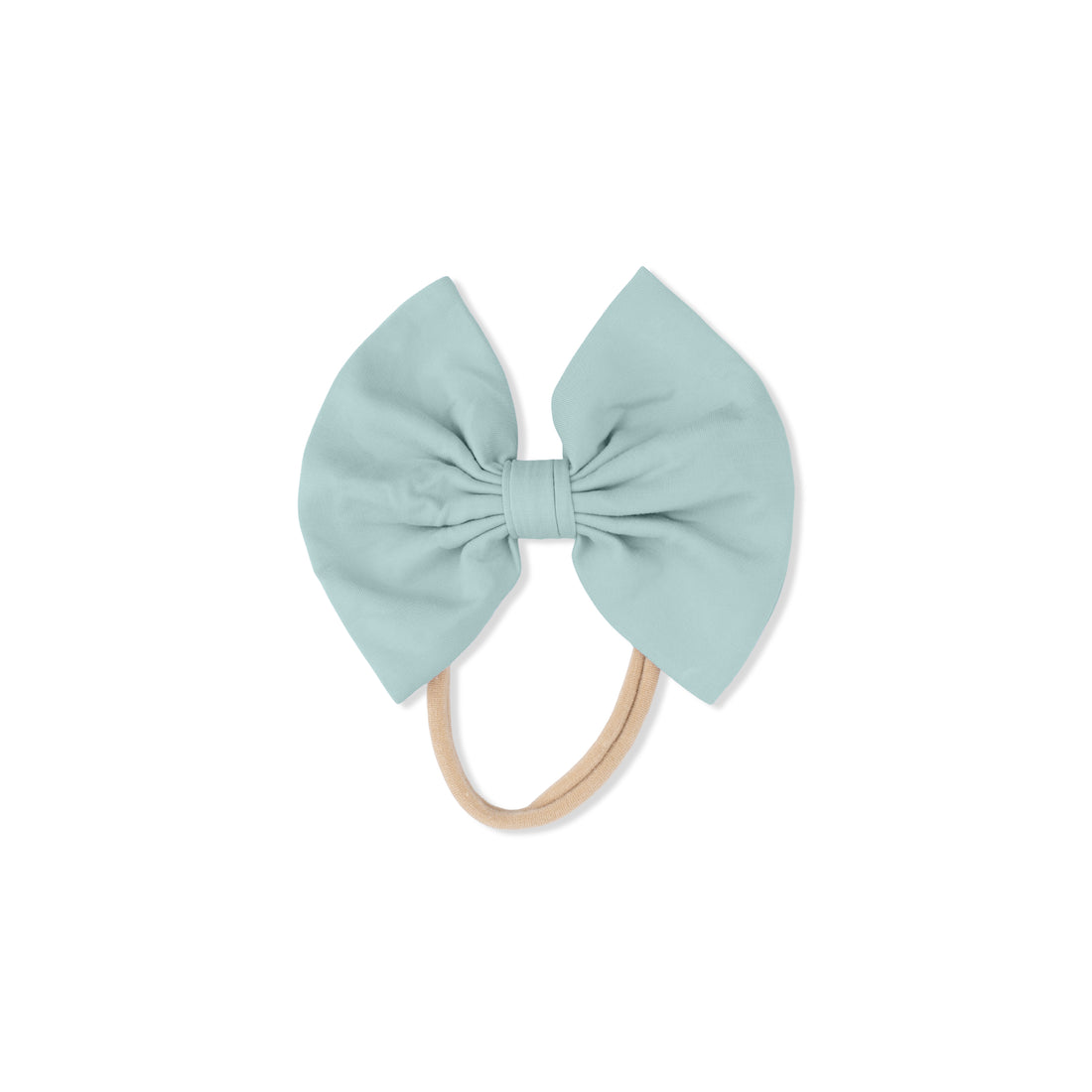 Bow on Headband - Solid Misty Blue