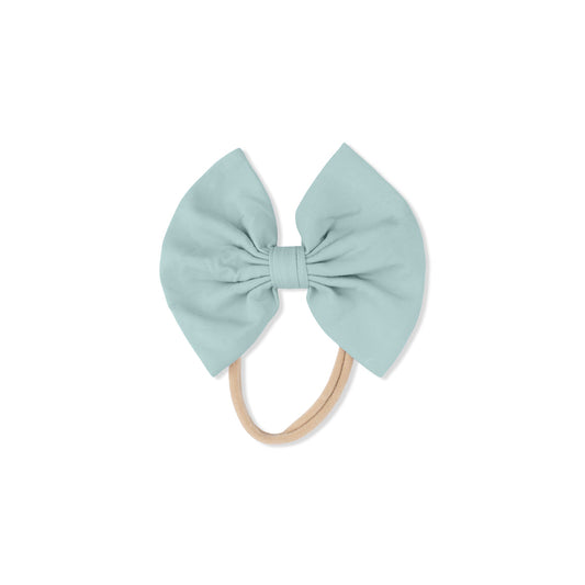 Bow on Headband - Solid Misty Blue
