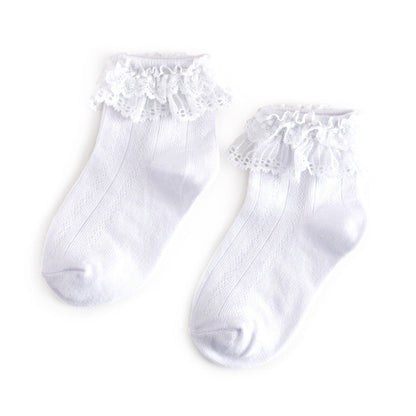 Lace Bobby Socks - White