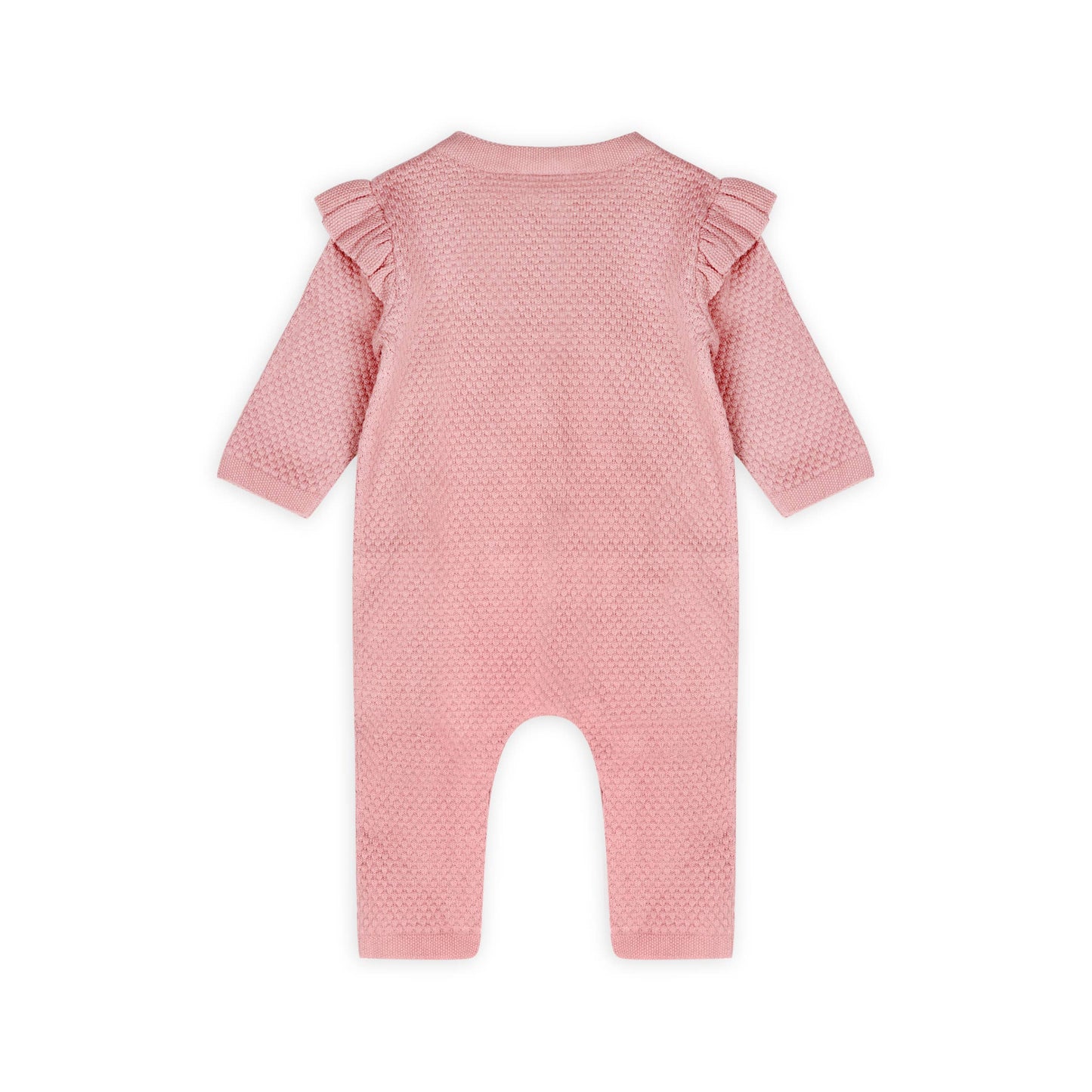 Floral Embroidered Sweater Knit Baby Ruffle Jumpsuit-Organic