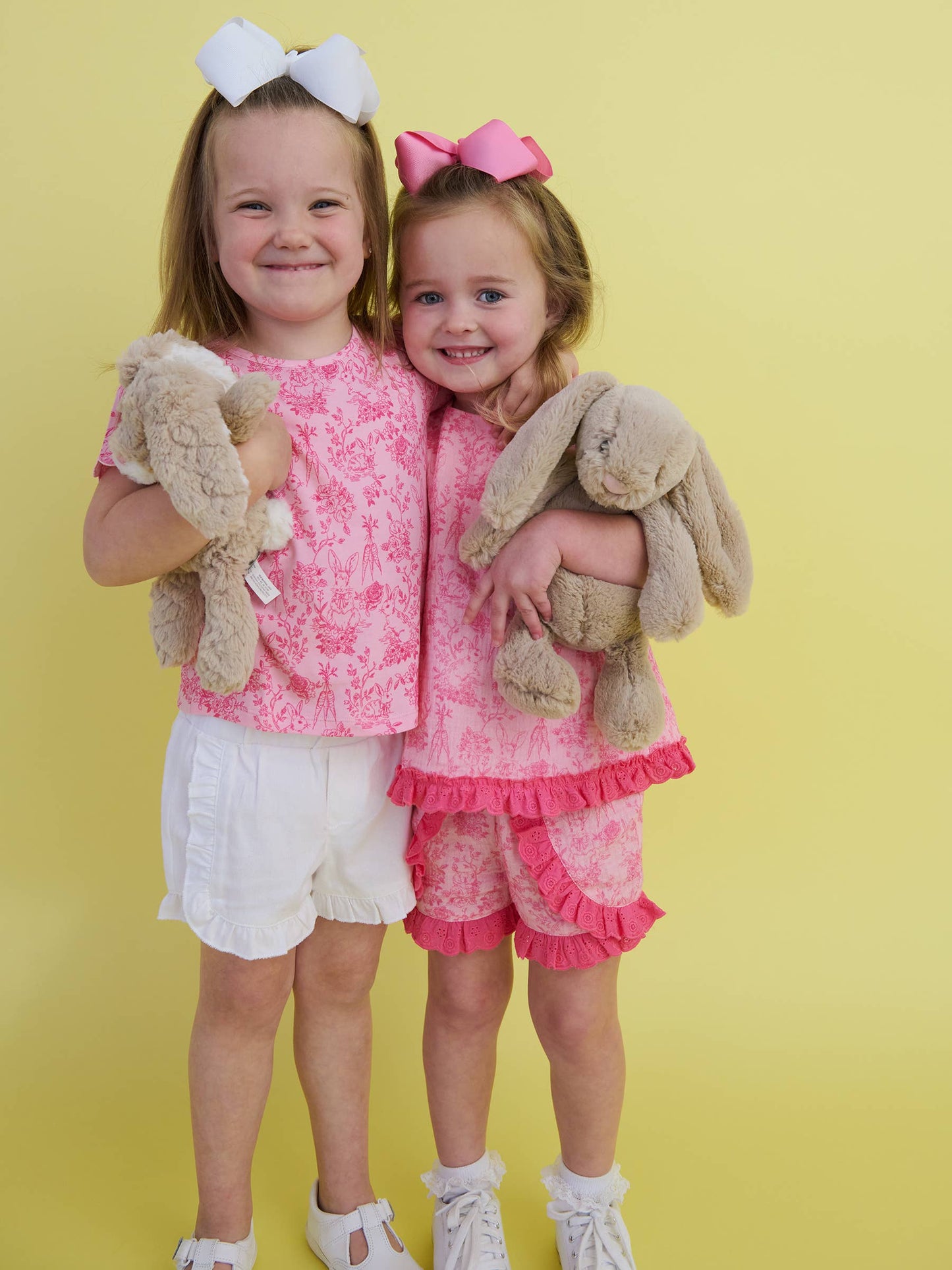 Toddler Girls Pink Ruffle Trim Woven Shorts