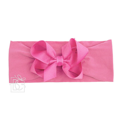 Wide Headband w/Classic Grossgrain Bow