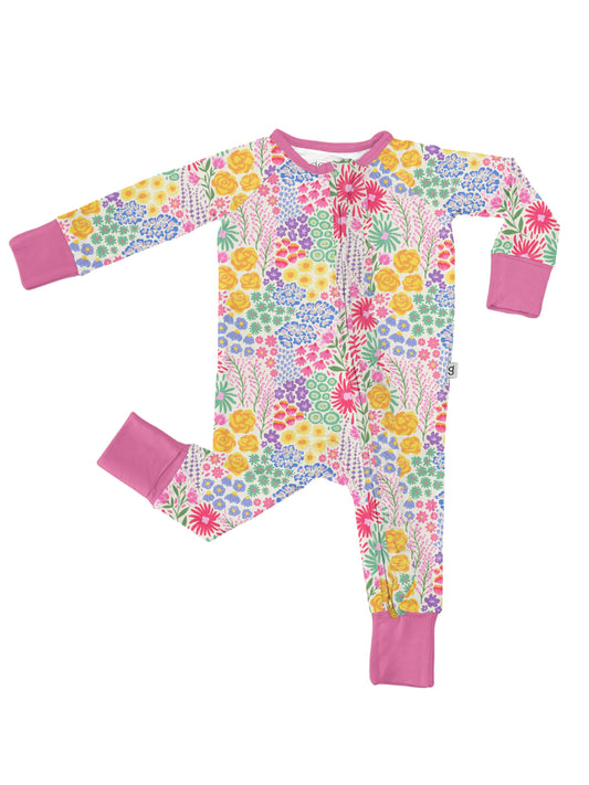 Flower Fields Ruffle Zip Pajamas