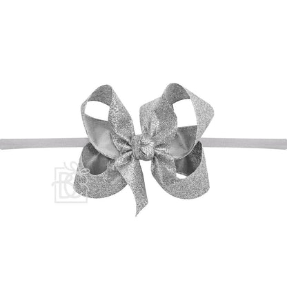1/4" Headband w/Glitter Bow