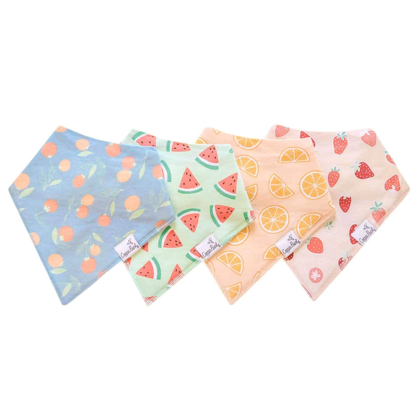 4 Pack Baby Bandana Bibs - Clementine